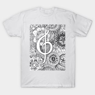 Treble Clef Zentangle T-Shirt